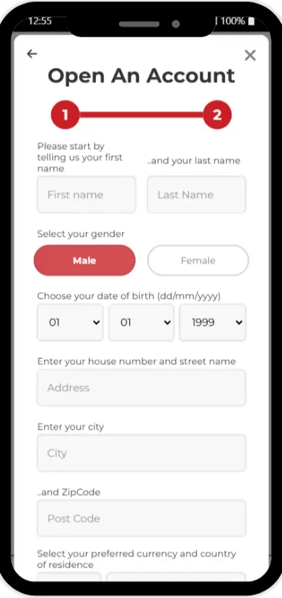 Champ mot de passe sécurisé du formulaire de connexion Lucky31 avec option Afficher le mot de passe et clavier virtuel sur smartphone